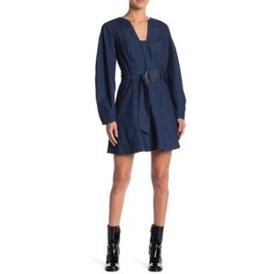 Free People Karmen Denim Puff Sleeve Dress, Size S